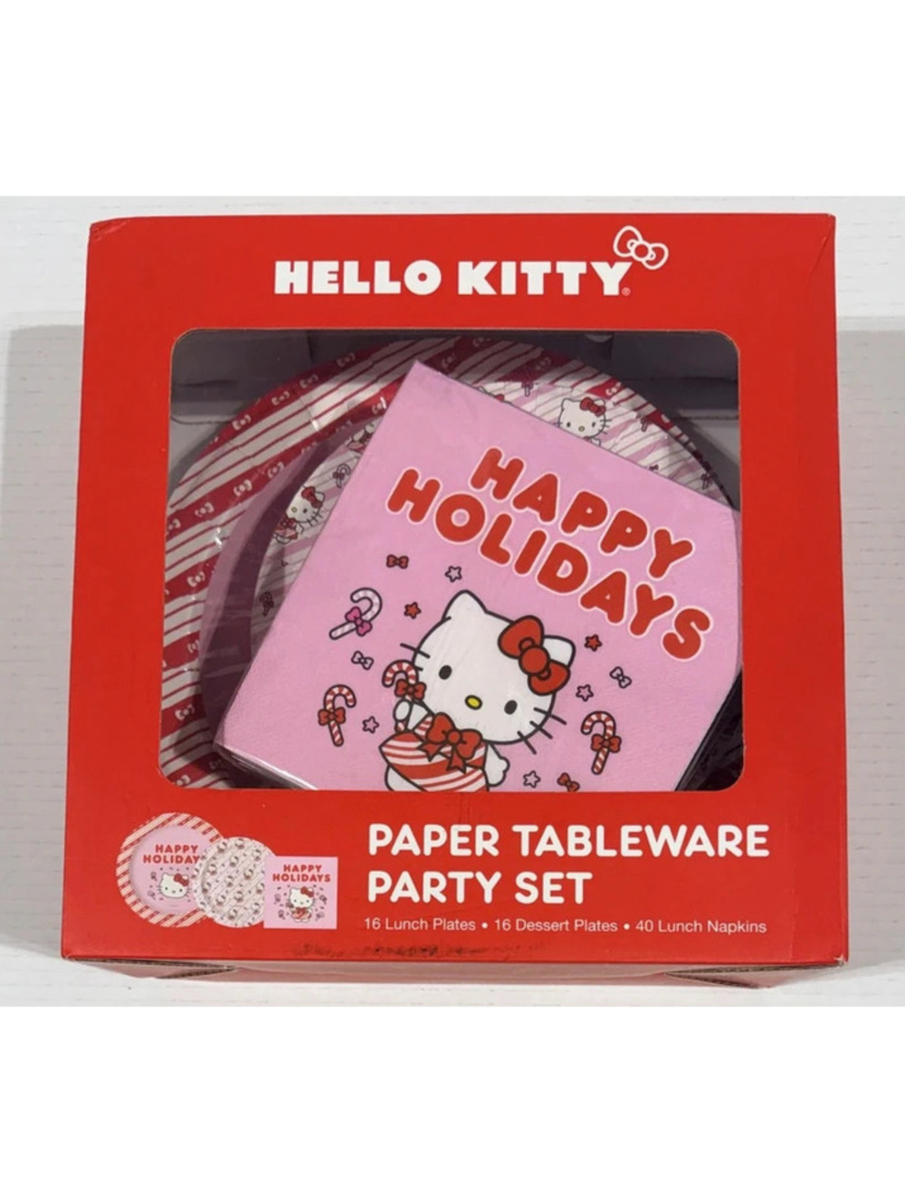 Hello Kitty Peppermint Christmas Paper Tableware Party